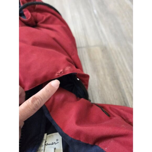 Eddie Bauer Goose Down Mens XL Ridgeline Puffer Jacket Red Hooded Parka - Picture 13 of 14